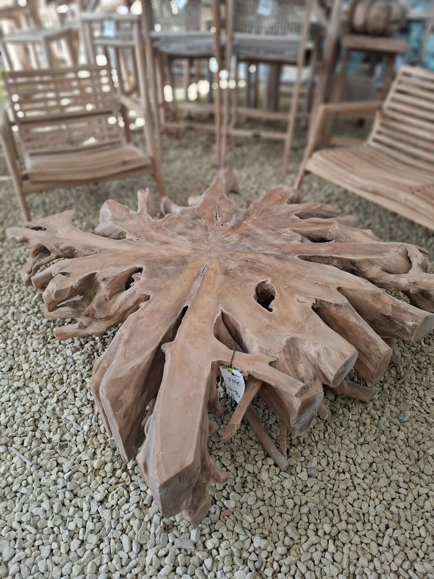 Table basse en racine de teck